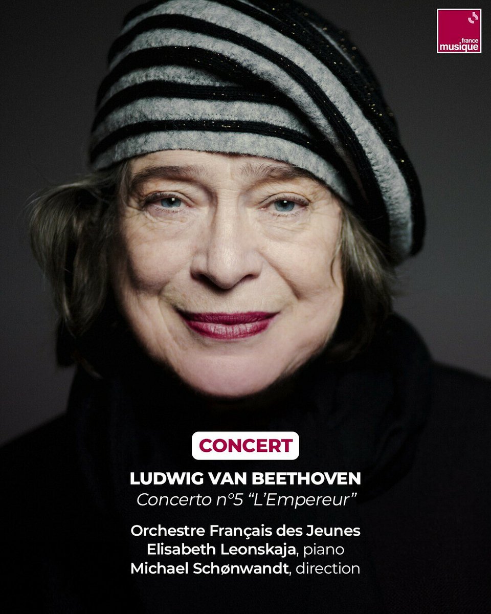 L’impératrice, c’est elle... Elisabeth Leonskaja joue le concerto pour piano n°5 "L'Empereur" de Beethoven depuis la <a href="/philharmonie/">Philharmonie de Paris</a>, accompagnée par l’Orchestre Français des Jeunes et son directeur musical Michael Schønwandt.
➡️ l.francemusique.fr/j68