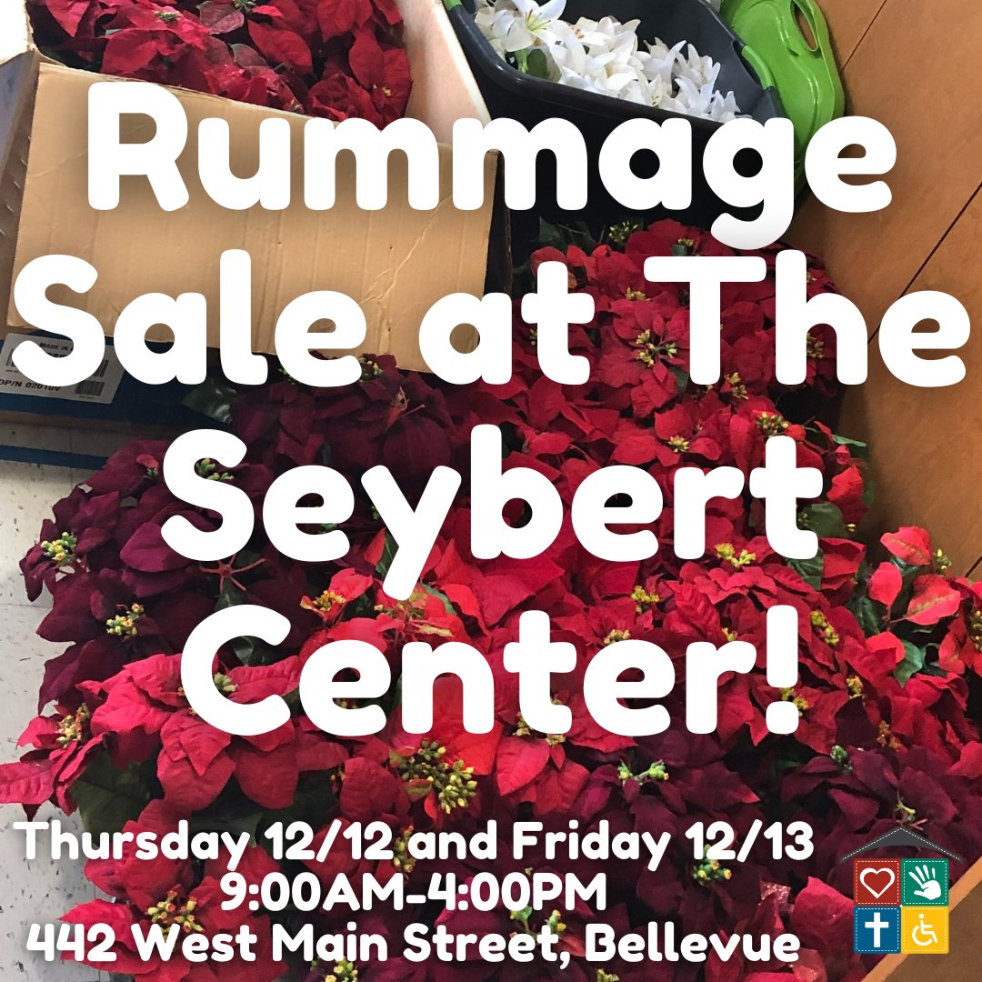 FlatRockHomes's tweet photo. Tomorrow starts the second round of Rummage Sales at The Seybert Center!

Help make some space on December 12th and 13th from 9am-4pm at 442 West Main Street, Bellevue

#FlatRockHomes #RummageSale https://t.co/oEEm4ftVh4