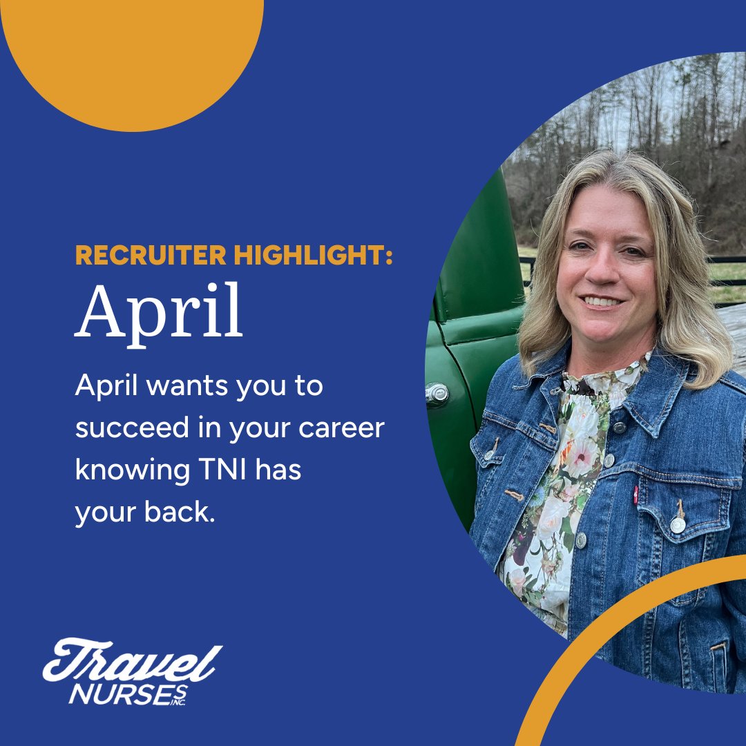 ✨SPONSOR SHOUTOUT✨

Looking for a recruiter who pays attention to the details? Meet April! 🌟 She’s dedicated to helping you succeed with @travelnursesinc by your side.
