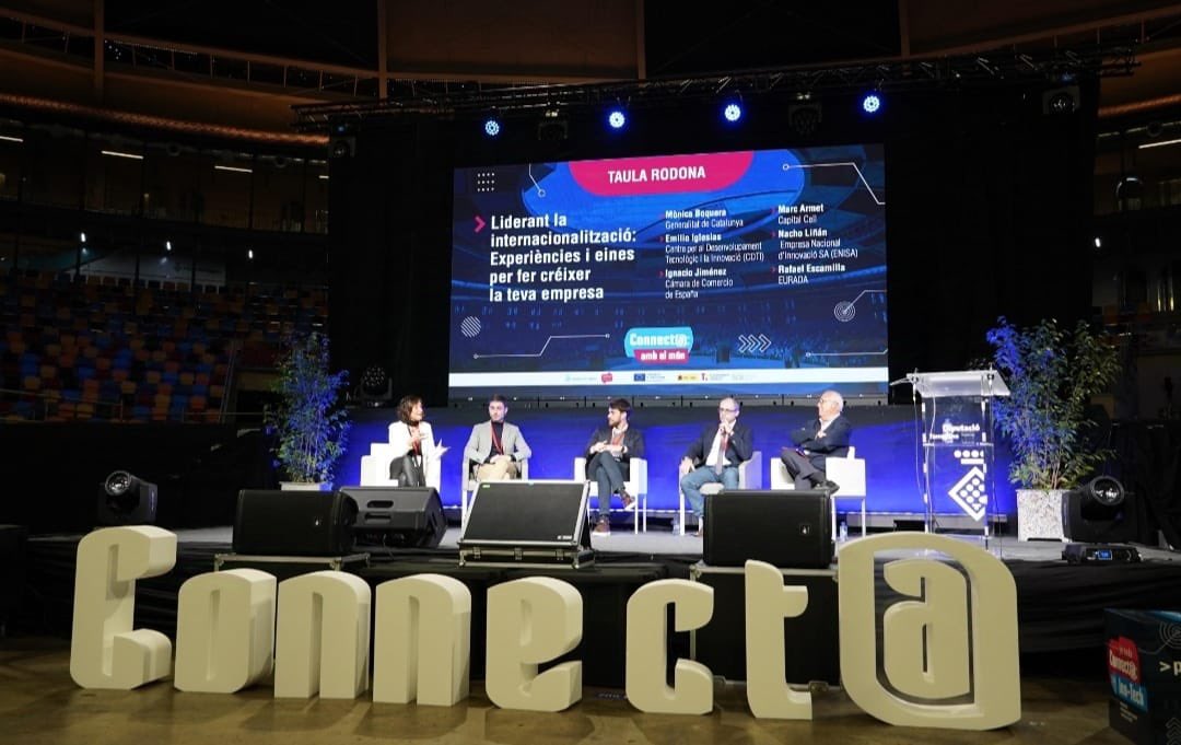 enisa's tweet photo. #EquipoEnisa En la jornada #ConnectaInntech @nacholinnan participa en la mesa redonda, moderada por Mónica Boquera @gencat: “Liderando la internacionalización: Experiencias y herramientas para hacer crecer tu empresa” junto con Emilio Iglesias, @CDTI_innovacion; Ignacio Jiménez, @camarascomercio; Marc Armet, @CapitalCellNet.