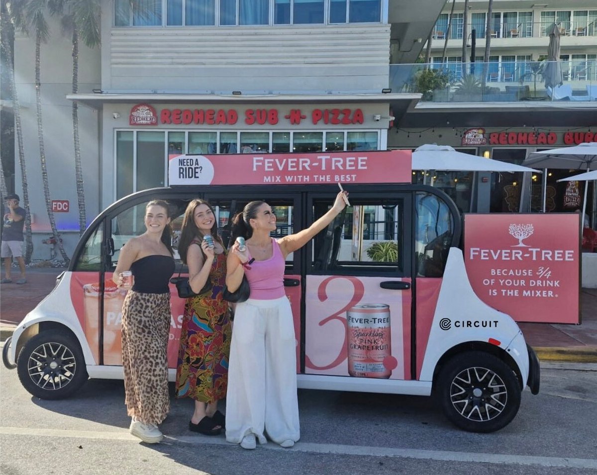 ride_circuit's tweet photo. 🎨🚙Getting noticed at Art Basel Miami Beach!🌴From gallery-hopping to stunning installations, our eco-friendly shuttles ensured smooth rides and unforgettable vibes.
@TitosVodka @FeverTreeMixers #SustainableAdvertising #OOH #OOHadvertising #CommunityMobility #Fevertree #Tito https://t.co/B1cmGW1tM7