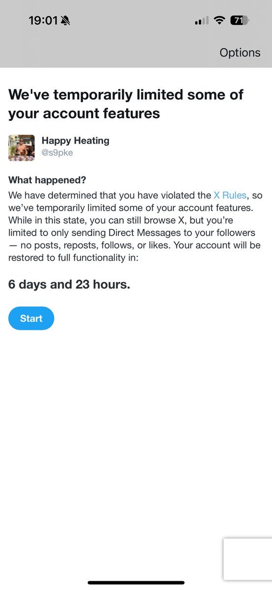 Happyheatinguk's tweet photo. They got him again everyone 
See you in 7 days when I’m out of woke jail 

@s9pke https://t.co/nqf5A4xRxr