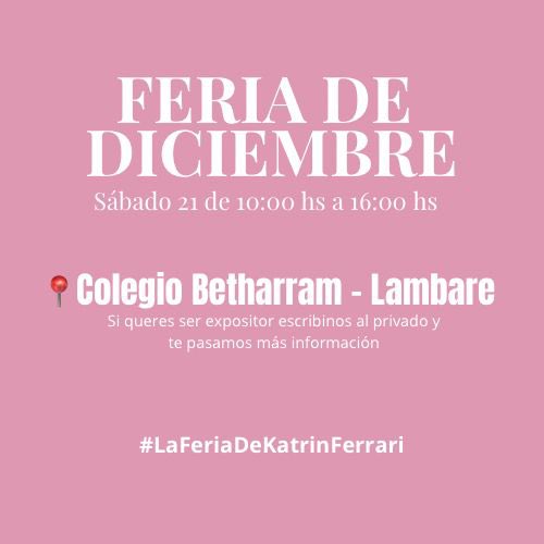 TorresArami's tweet photo. Hola 💘 feria sábado 21 de diciembre en el colegio Betharram 10 a 16 hs, Lambare.
Hay estacionamiento, tinglado, lugar de descanso, bebederos, baños. 
En cada mesa puede haber hasta 2 expositores, el costo es de 150.000 gs.
Incluye mesa larga, dos sillas y un mantel. 0992561200 https://t.co/F4l3UX9YNo