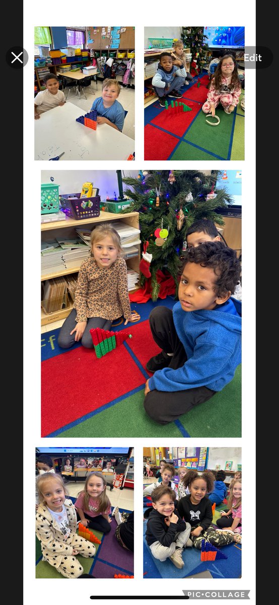 We are building steps to ten by using two colored blocks and adding on to a base of five.