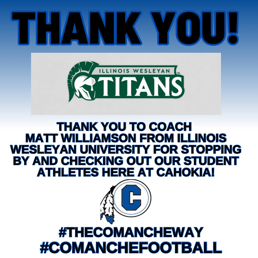 Thank you to Coach <a href="/CoachMW_51/">Matt Williamson</a> for stopping by this week‼️‼️#thecomancheway 🔴⚪️🔵🪓