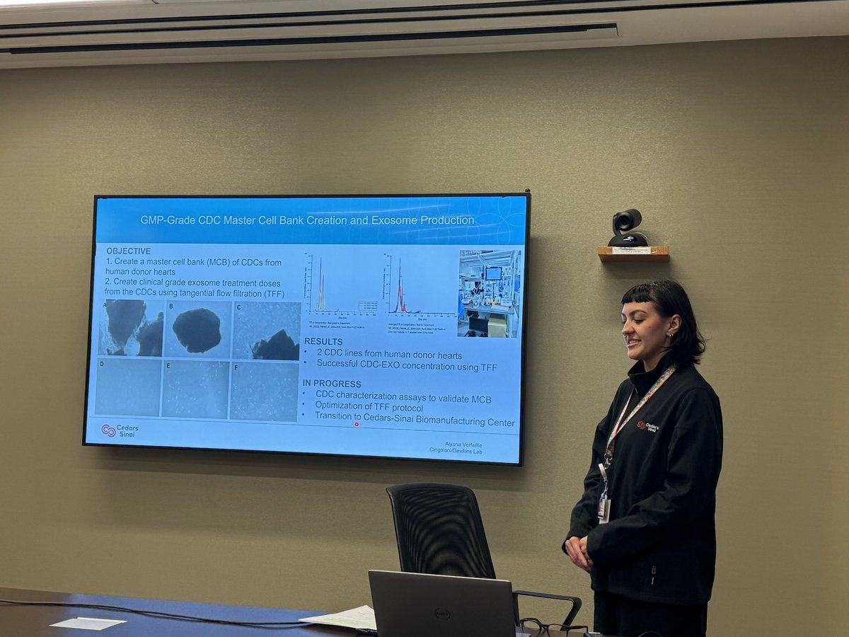 EugenioCingolan's tweet photo. Great  updates from our group on our @CIRMnews funded CLIN1 project to treat #VT with #EV #Exosomes #BioModVT as part of @MarbanLab #Rapid presentations by those who are daily at the  #bench ! Great Job - @coralf_reef @AsmaNawaz_BME Juan , Aiyana ! @SmidtHeart @CedarsSinaiMed @CedarsSinai #AblateVT #BioModVT