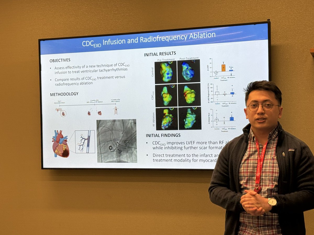 EugenioCingolan's tweet photo. Great  updates from our group on our @CIRMnews funded CLIN1 project to treat #VT with #EV #Exosomes #BioModVT as part of @MarbanLab #Rapid presentations by those who are daily at the  #bench ! Great Job - @coralf_reef @AsmaNawaz_BME Juan , Aiyana ! @SmidtHeart @CedarsSinaiMed @CedarsSinai #AblateVT #BioModVT