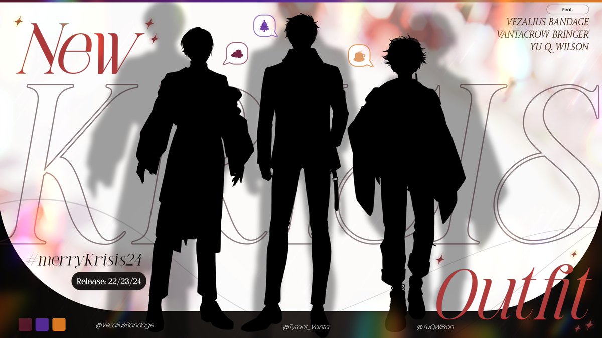 YuQWilson's tweet photo. 【KRISIS NEW OUTFITS】
#MerryKrisis24 

Here is a better look for Krisis' new outfits! This should help for prediction art!

𝐏𝐥𝐞𝐚𝐬𝐞 𝐮𝐬𝐞 𝐭𝐡𝐞 𝐭𝐚𝐠𝐬 𝐟𝐨𝐫 𝐲𝐨𝐮𝐫 𝐩𝐫𝐞𝐝𝐢𝐜𝐭𝐢𝐨𝐧𝐬
⬇️⬇️⬇️
Zali: #ZaliÀLAMODE
Vanta: #FashionBringer
Wilson: #Wilson2ndFit https://t.co/ysi7mSBiMS