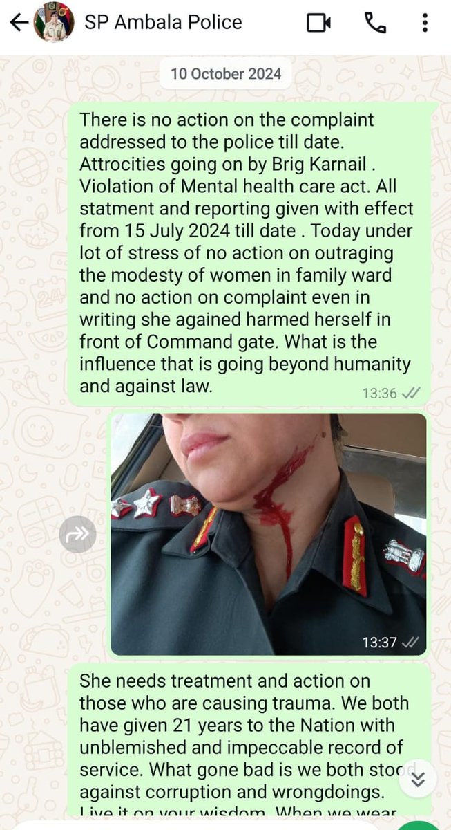 ColAmitkumar's tweet photo. Sad State of affairs @cpgram 
Military police and Officers are having special rights for committing heinous acts and they are above law and can be  allowed to do anything to anyone..message to all by #2Corps #40ArtyDiv @westerncommand_
Complaint is by the victim Officer dated 21 Sep 2024 and after there was no action by this General. Then it was informed on cpgram. Now replying to save and misguide PMO. Why were they waiting so long and sitting on the complaints from the date of acton 12 Sep 2024 till 3 Dec 2024 when it was everywhere in news and when videos to that effect were provided. Shameful acts. There is no law and order. Unfit for rank and appointment. It's an offence committed by the General who is duty-bound to take action. @adgpi #coas @PMOIndia #CJI #nhrc #ncw @rashtrapatibhvn  is this the correct way? Each and every conspirator needs to be thrown out for such an act . And women officer should be protected. Wake up MPs and law enforcement agencies. @YashMor5 @manaman_chhina @IndianExpress