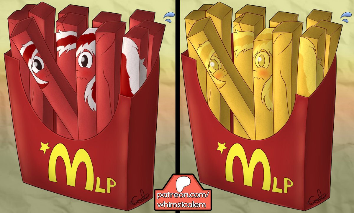 WhimsiCalem28's tweet photo. Commission for @AceJetstream, who got transformed into mere french fries for our consumption!🦄🍟

#TFEveryday #Transformation #TF https://t.co/ZnrdUeWCvd
