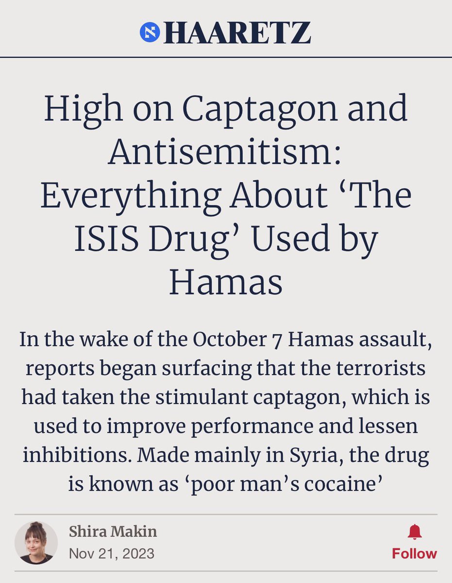 ICK_GalG's tweet photo. 13/ After #October7Genocide Israel found many evidence of Captagon on the terrorists bodies
https://t.co/T403KAC5s5
>> https://t.co/xzY9OiIzkw