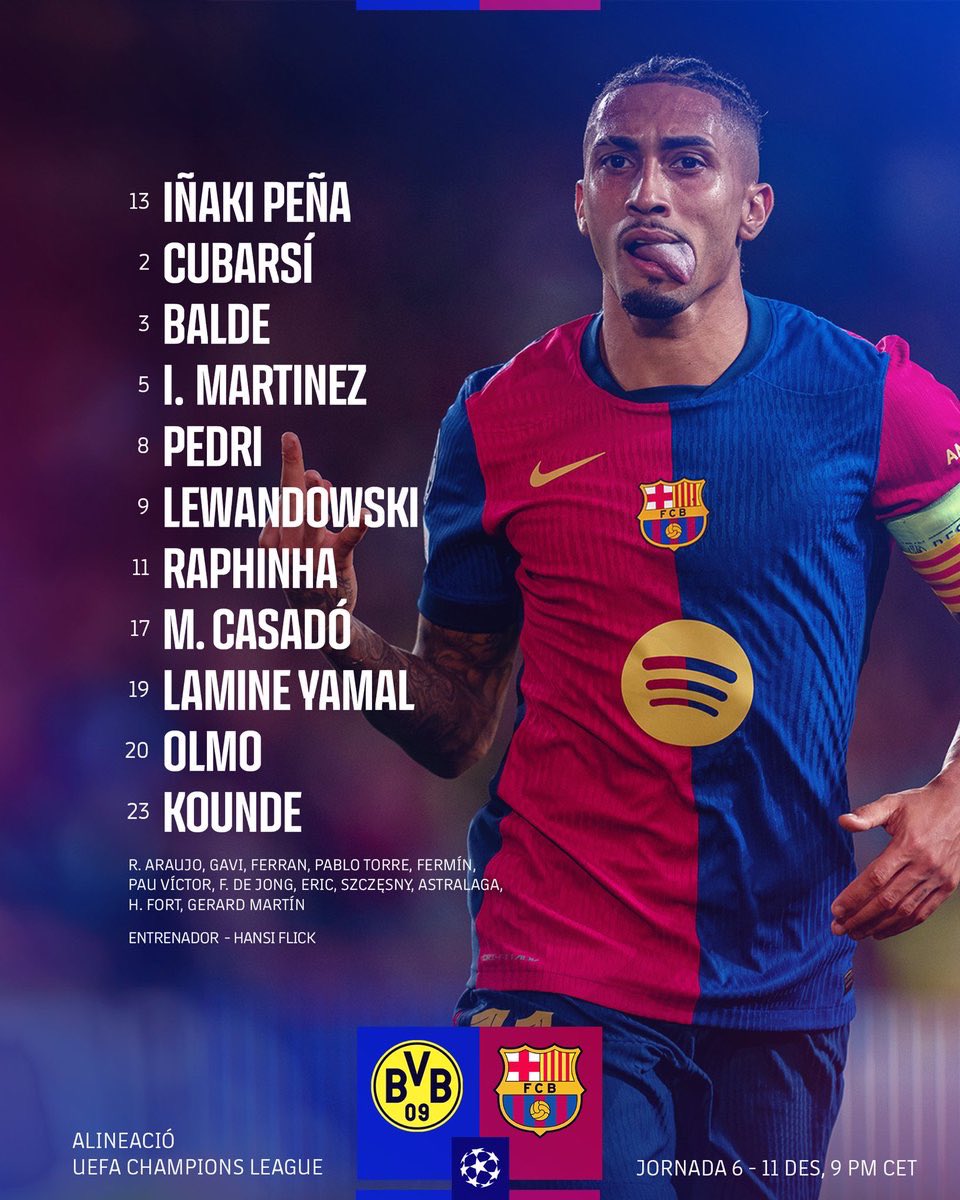 XI Barça 
#BVBBarça