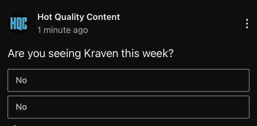 Gotta keep the fans engaged. #KravenTheHunter