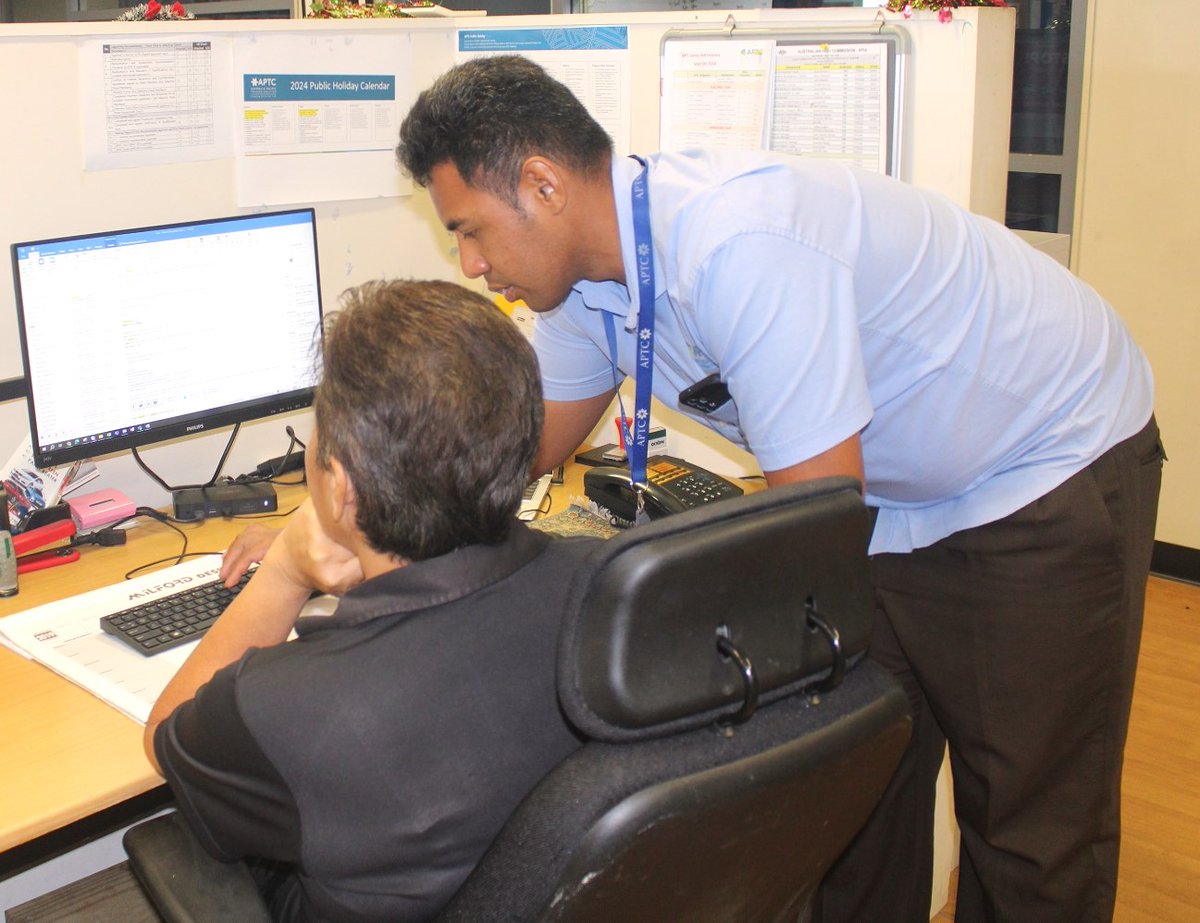 aptcpacific's tweet photo. 👏 As part of APTC’s commitment to inclusive #TVET and employment, Faautugatagi Jacob Solofa is breaking barriers as he undertakes an internship with #APTC Samoa 🇼🇸. Jacob is always keen to learn new things and we are glad to have him on board. #GEDSI #DisabilityInclusion @EDAPTC https://t.co/5Yzdin3ejD