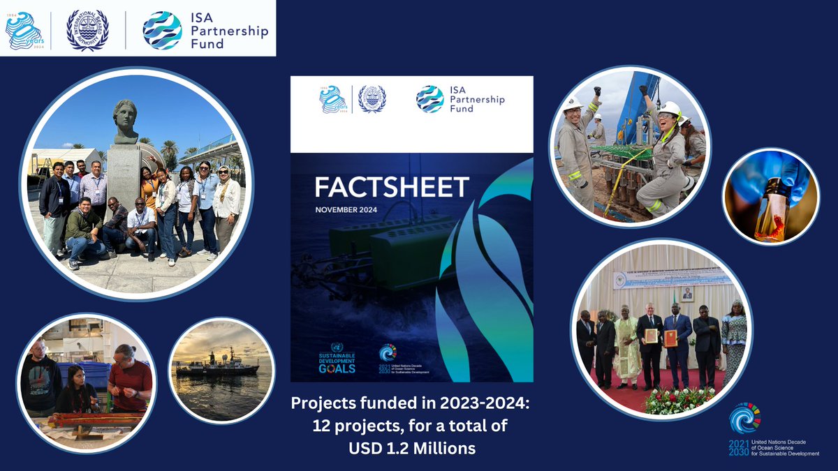 ISBAHQ's tweet image. 2024 has been a great year for the ISA Partnership Fund with 12 projects funded, representing USD 1.2 million in investment in deep-sea research.

Read the most recent factsheet about it: isa.org.jm/wp-content/upl…

#2024Achievements