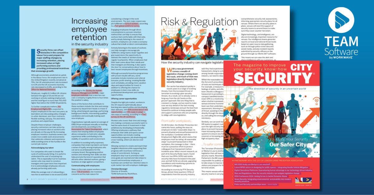 #Security firms can tackle labor challenges by boosting #retention, valuing top talent, and offering growth incentives.

Read more from our Director of Growth EMEA on increasing employee retention in the industry, featured in <a href="/CitySecuritymag/">CitySecuritymagazine</a>: bit.ly/4gNMvyr