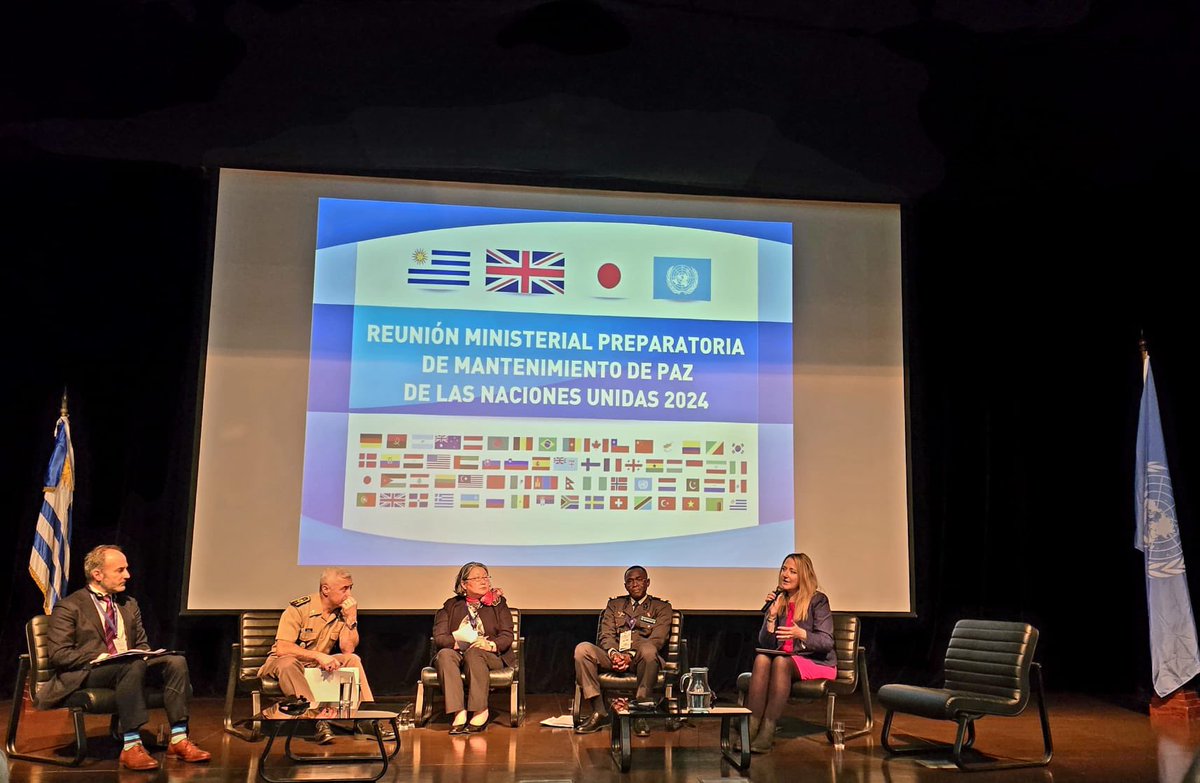 Wonderful to be in Montevideo for the #PKMinisterial PrepCon! Welcomed the opportunity join the panel examining protection of civilians at 25. Many thanks to my fellow panelists and the conference participants for an engaging discussion. Sincere thanks 🇺🇾🇬🇧🇯🇵🇺🇳 for hosting us!
