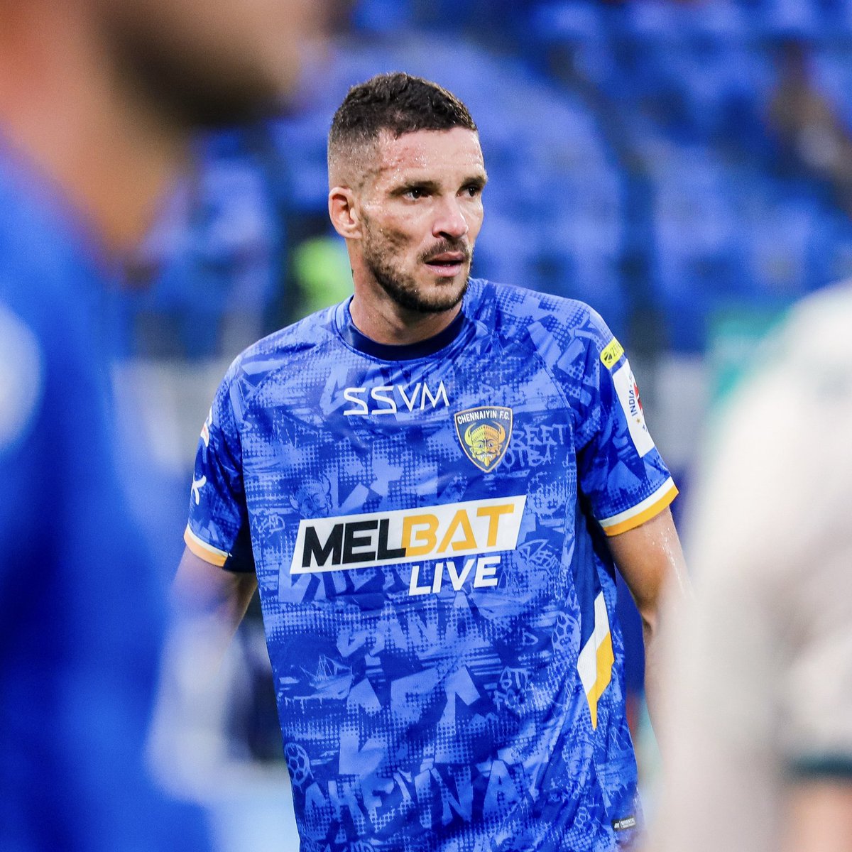 ChennaiyinFC's tweet photo. Elsinho suffered a head injury earlier tonight in the match against Hyderabad FC and had to be stretchered off before being rushed to the hospital. It was not easy to watch.

Upon regaining consciousness, his first words were, ‘Did we win?’ Relentless. Further tests and observations will be conducted tonight. Stay strong, champ—everyone in the ecosystem is sending you love and strength.
