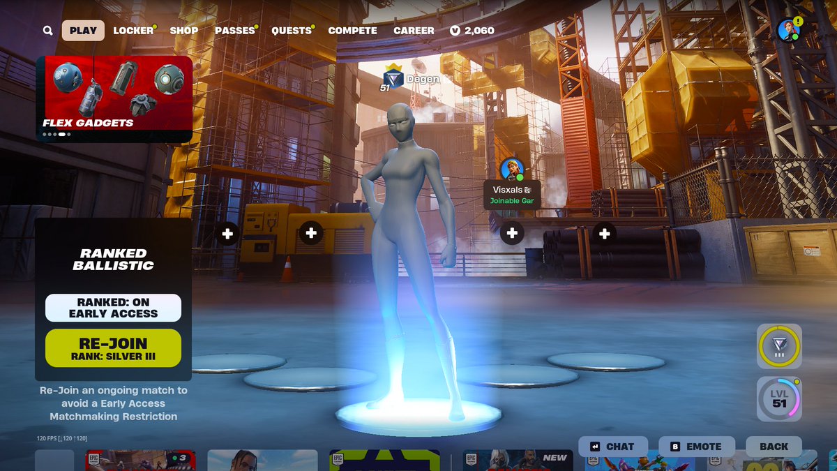 Reconnect button for Ballistic but not tournaments