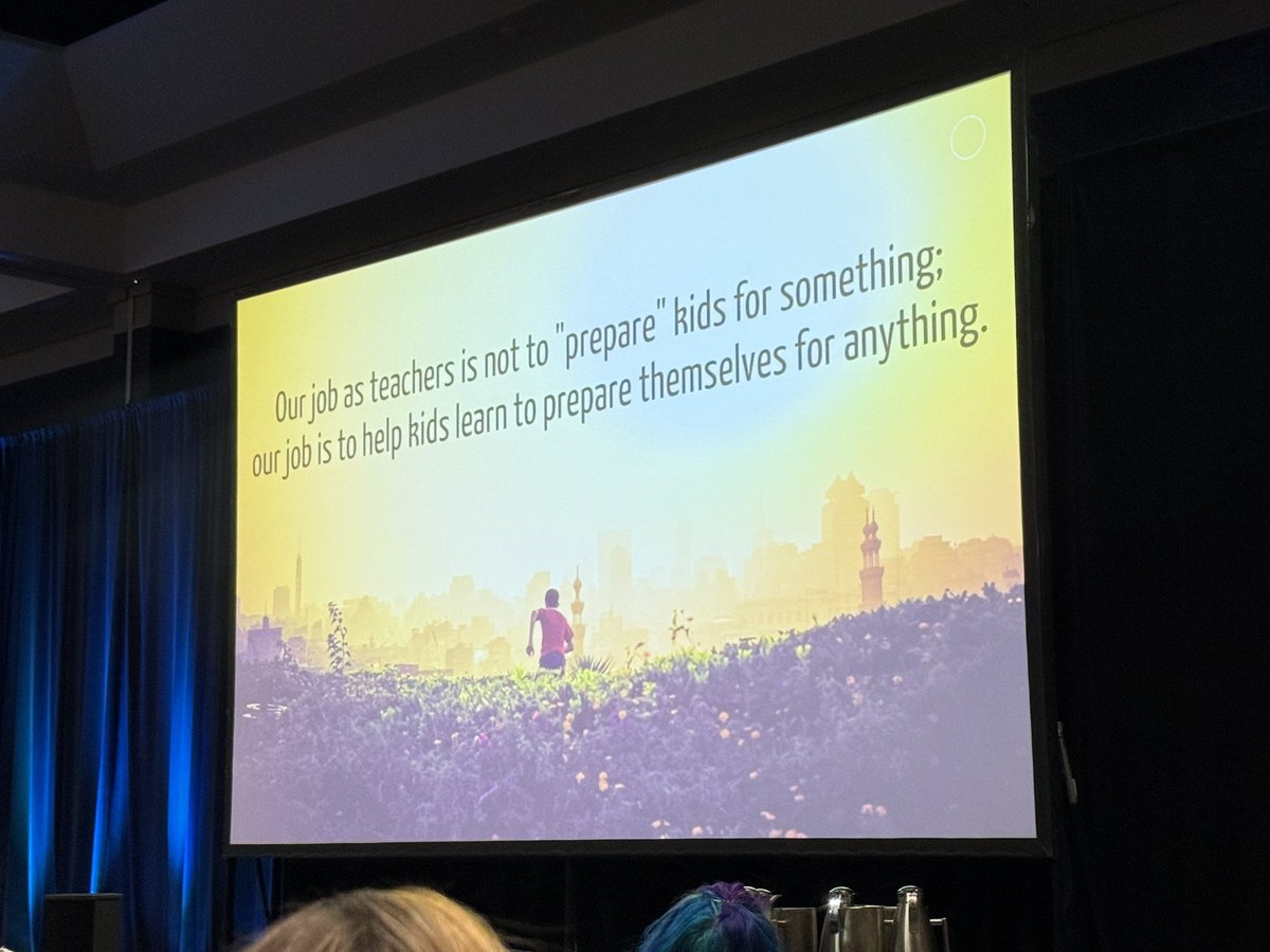 Jeni Gotto, Ed.D. (@jgotto) on Twitter photo Love this quote from AI Keynote <a href="/LearningForward/">Learning Forward</a>. “Our job as teachers is not to “prepare” kids for something; our job is to help kids learn to prepare themselves for anything.” Love this quote from AI Keynote <a href="/LearningForward/">Learning Forward</a>. “Our job as teachers is not to “prepare” kids for something; our job is to help kids learn to prepare themselves for anything.”