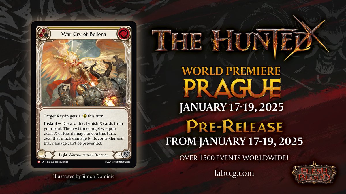 We just revealed it live but here is War Cry of Bellona!

What does this cry sound like?

Something like RAAAAAAAAAAYYYYYYDN?

We love it!

Enigma hates it!

What do you think?

(Thanks for the Spoiler <a href="/fabtcg/">Flesh and Blood</a>)