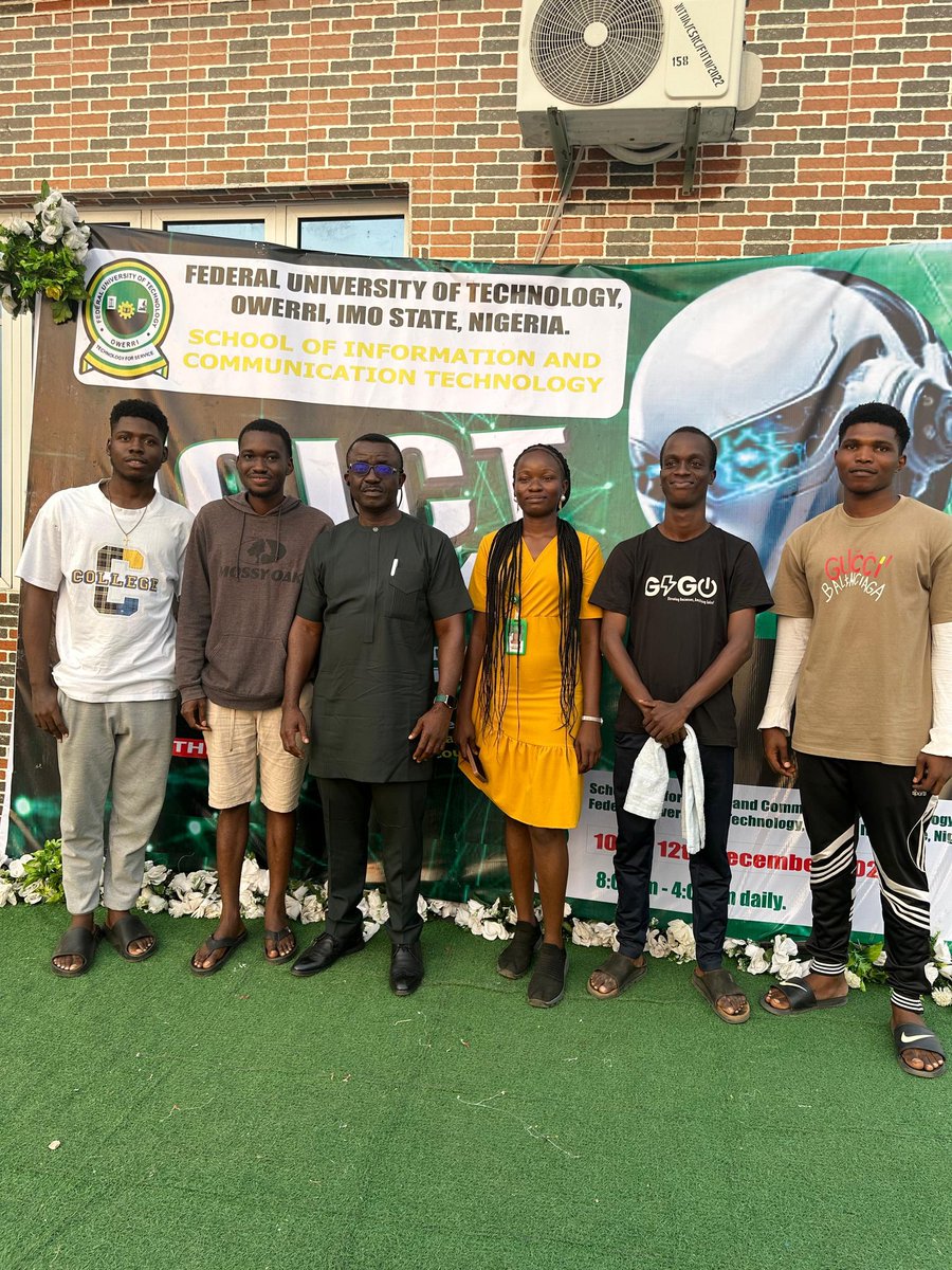 Victoriaimaobon's tweet photo. Day 1 of the maiden edition of the International Conference on Information and Communication Technology, Federal University of Technology, Owerri.
The Head Of Department, Software Engineering, SICT, A HOD from Umuagwo, my seniors and my faculty President.#tech @futoasicts #Icict https://t.co/yq2WNQ7tbE