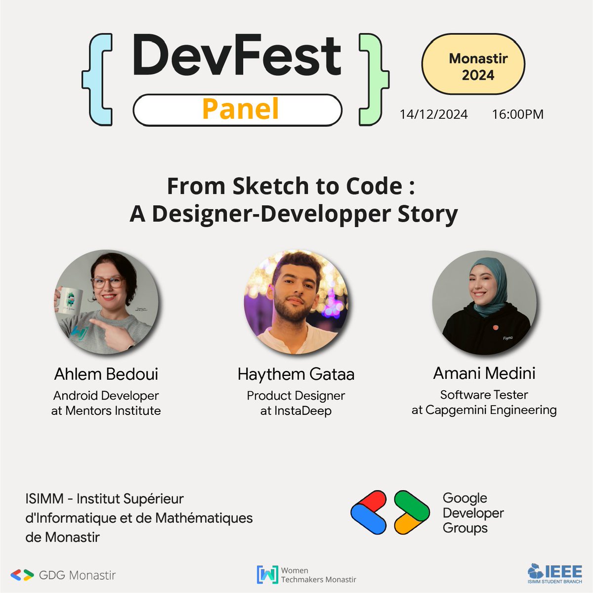 AhlemButterfly's tweet photo. I am absolutely delighted to announce that I’ll be a part of the incredible panel discussion at #DevFestMonastir 2024!
I can't wait to connect, exchange ideas, & explore meaningful discussions with all the amazing participants. See you there! 🙌
@GoogleDevExpert @googledevgroups https://t.co/5y03yNDDom