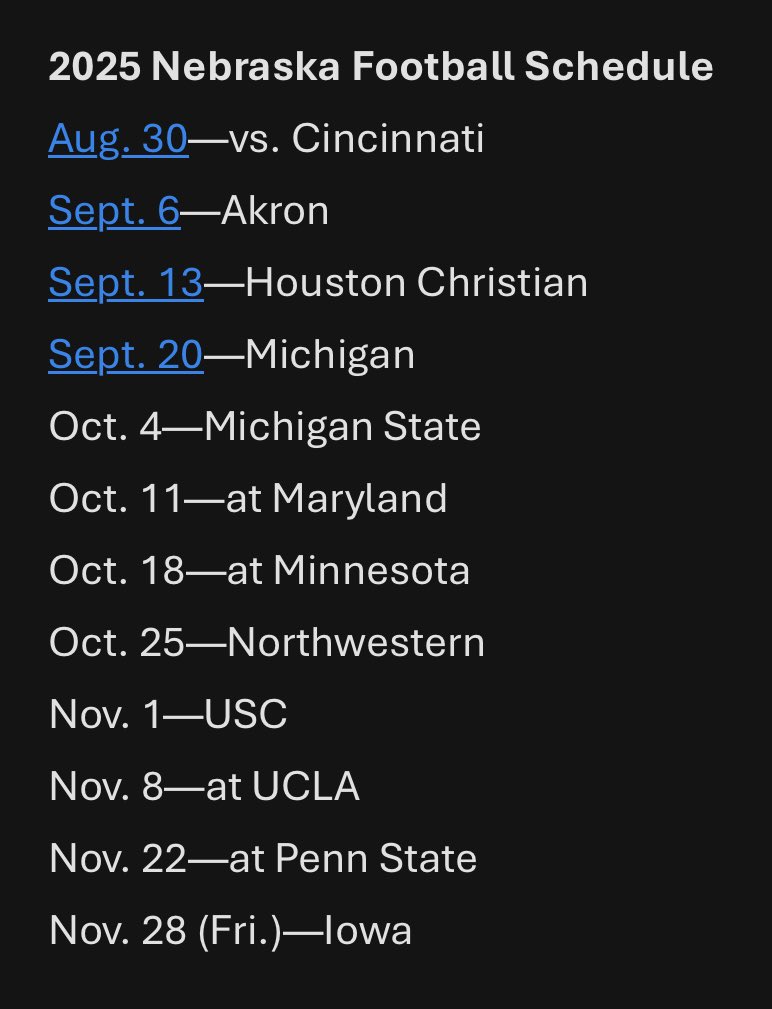 Nebraska 2025 Football Schedule: Key Dates and Exciting Matchups