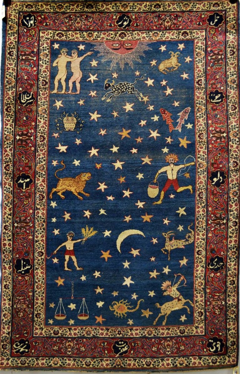 Persian ‘zodiac’ rug, probably Kerman area, south west Iran, early 20th century.