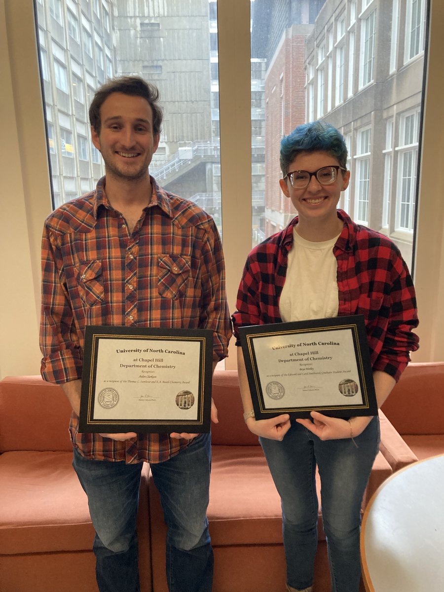 We are so proud of Aidan and Bryn, who won department awards for excellence in research and teaching, respectively! Congratulations!