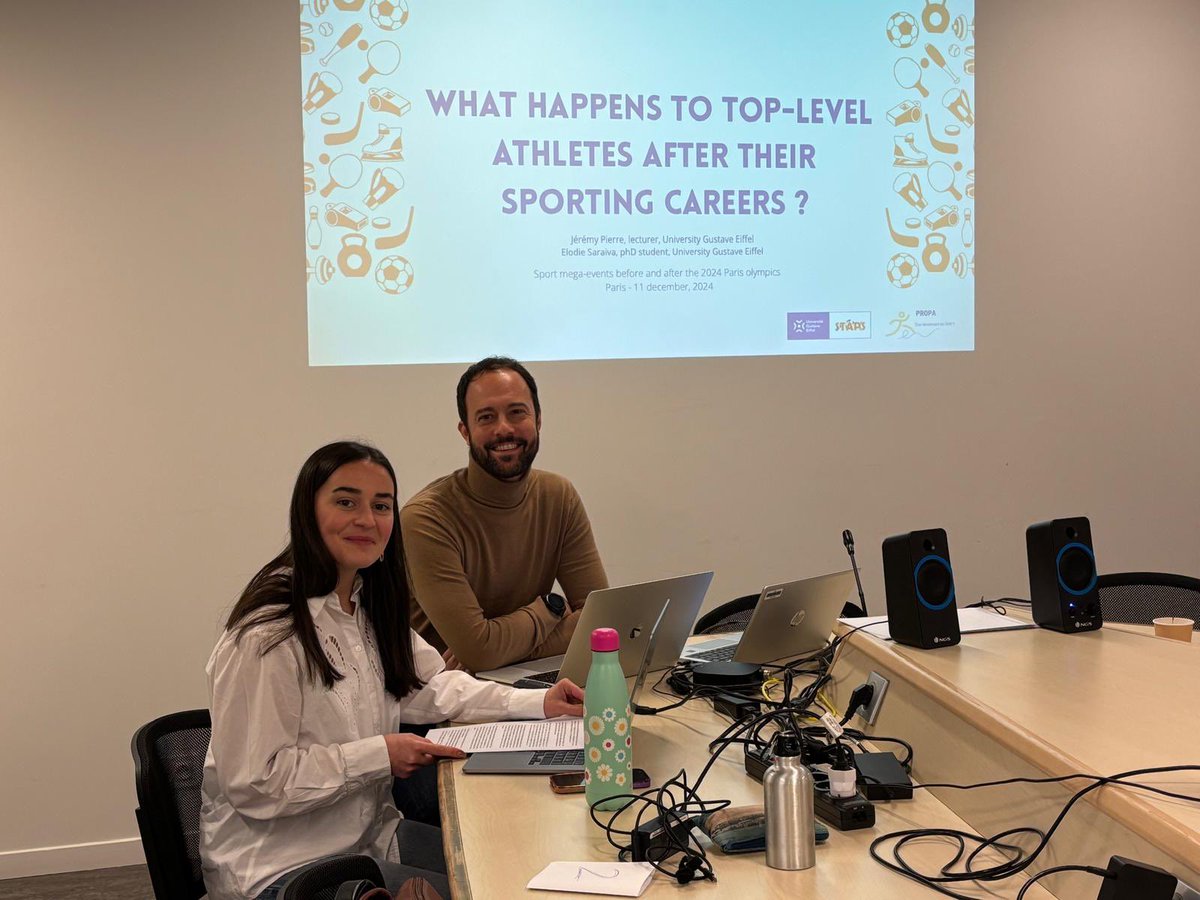 Présentation d’Elodie Saraiva et de Jérémy Pierre aujourd’hui dans le cadre du séminaire « Sport mega-events before and after the Paris 2024 Olympic Games" à la Maison de la Recherche de La Sorbonne