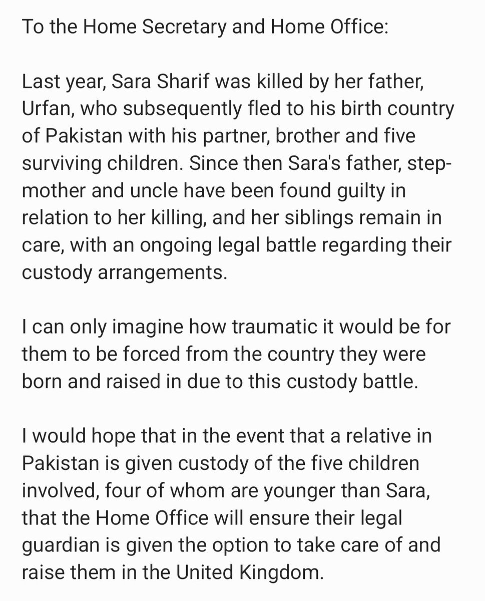 hexlermino's tweet photo. @YvetteCooperMP @ukhomeoffice 

In regards to the siblings of Sara Sharif: https://t.co/jmurS1IKWK