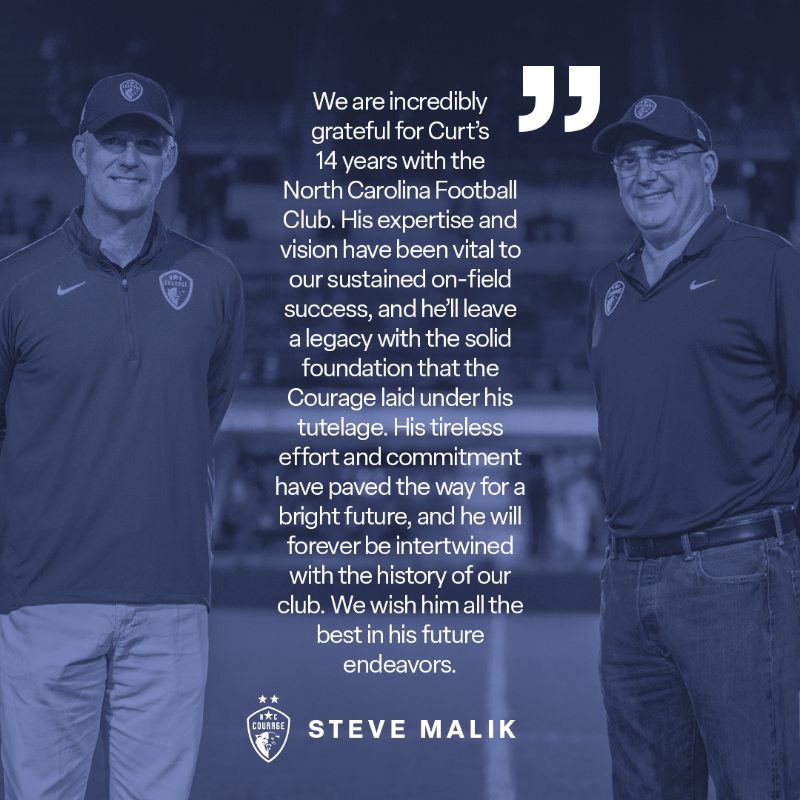 TheNCCourage's tweet photo. Thank you, Curt! 
 
A member of Courage Country since day one, Chief Soccer Officer Curt Johnson is leaving to pursue other opportunities. The club will begin an international search to fill the role and build on our storied success.