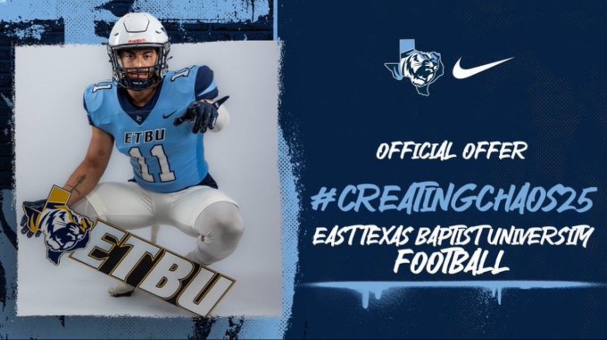 Blessed to receive another offer from <a href="/ETBU_Football/">ETBU Football</a> <a href="/kinchen_donald/">Donald Kinchen</a> <a href="/CoachL_Hamilton/">Leeland Hamilton</a> <a href="/MRHS_MavsFTB/">Morton Ranch Football</a>