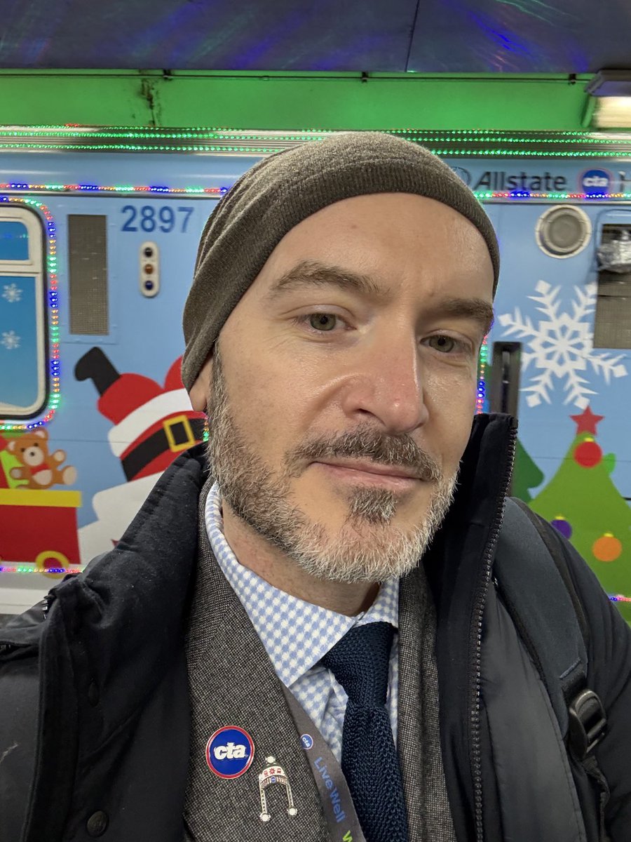 ⁦<a href="/cta/">cta</a>⁩ holiday train doing the Blue Line today. Don’t miss it! 🎄