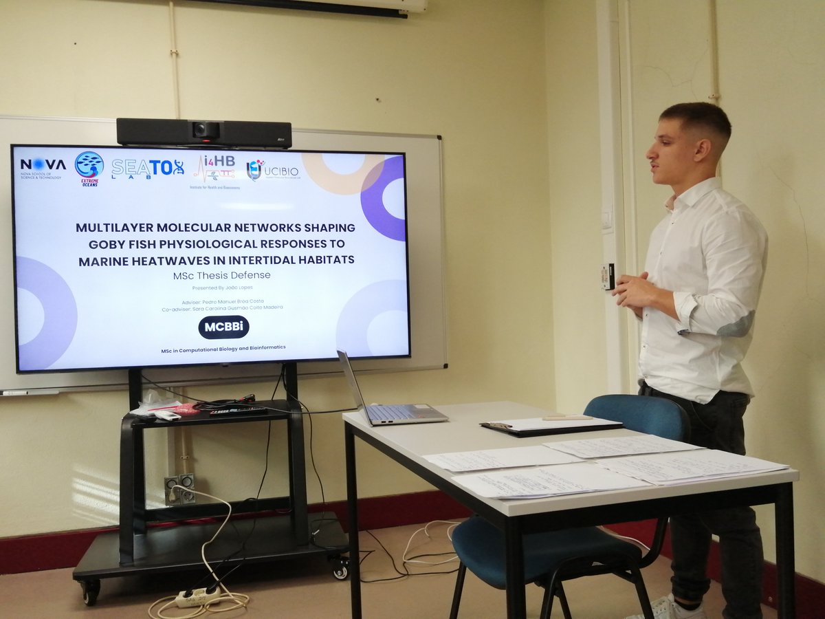 Another successful MSc thesis defense <a href="/seatoxlab/">SeaToxLab</a>! Congrats João Lopes!! <a href="/FCTNOVA/">Faculdade de Ciências e Tecnologia | NOVA FCT</a> <a href="/UCIBIO_Research/">UCIBIO</a> 
#MasterComputationalBiologyBioinformatics
#ExtremeOceansproject
#multiomics
#transcriptomics
#proteomics
#proudsupervisor