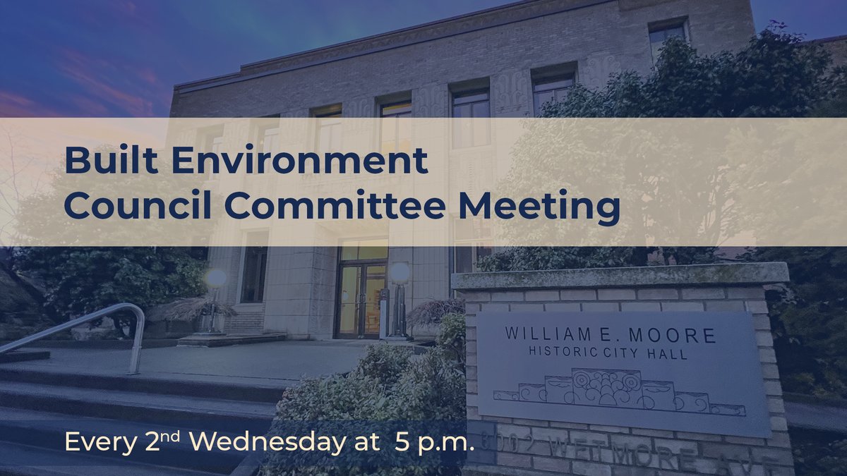 Everett Built Environment Council Committee meets tonight at 5 p.m. This committee meets on the 2nd Wednesday of each month. Watch live: youtube.com/EverettCity Agenda and info: everettwa.gov/citycouncil
