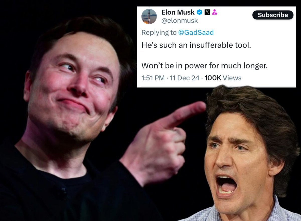 truckdriverpleb's tweet photo. Elon Musk calls Trudeau an "insufferable tool"

Do you agree with Elon? https://t.co/QipRtVH88b