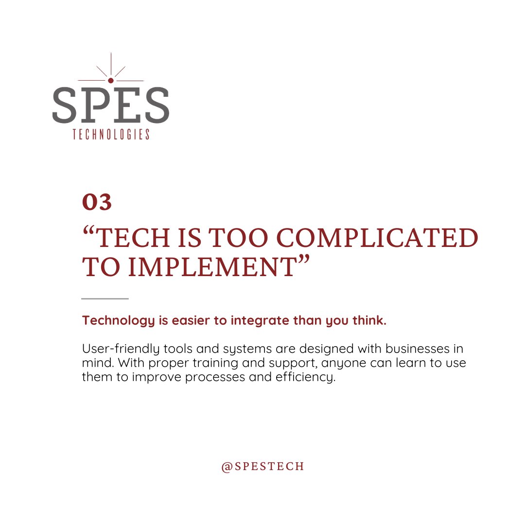spestech's tweet image. Tech Myths: Fact or Fiction? 💡
Business tech is often misunderstood, with common myths holding many back from embracing the tools that can drive growth.
Ready to debunk them?
#SpesTech #TechStrategy #GrowthFocused #TechUpgrade #BusinessGrowth #TechTrends