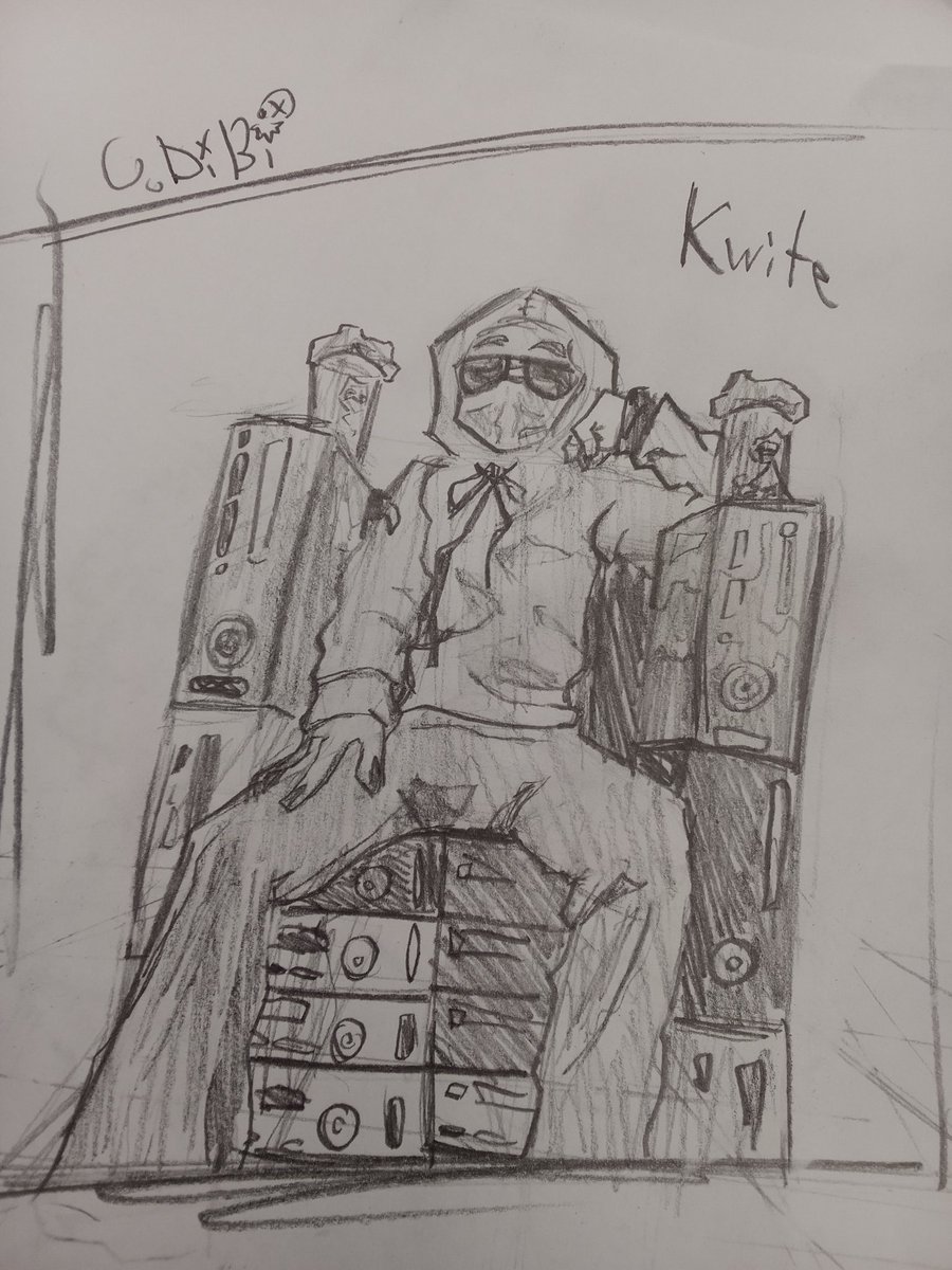DibiTheDoodler's tweet photo. I was bored so I drew @Kwite on his throne https://t.co/ekuorEoYAj