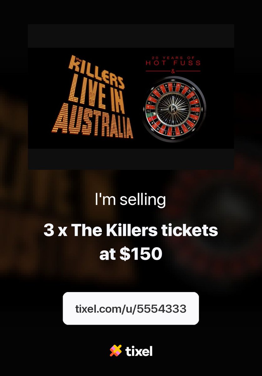 Looking for The Killers tickets? tixel.com/u/5554333 
#thekillers