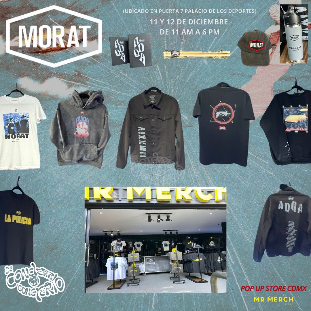 DCECOFICIAL1's tweet photo. 🎉 ¡Atención fans de MORAT en CDMX! 🎉
Llega la Pop Up Store de MORAT con merch exclusivo
📍 Puerta 7 del Palacio de los Deportes 🗓️ 11 y 12 de diciembre, 11 am a 6 pm.
¡No te lo pierdas! ✨
#MORATenCDMX #PopUpStore #MerchandiseOficial #EventosMusicales #cdmx https://t.co/7Dlc10Nozb