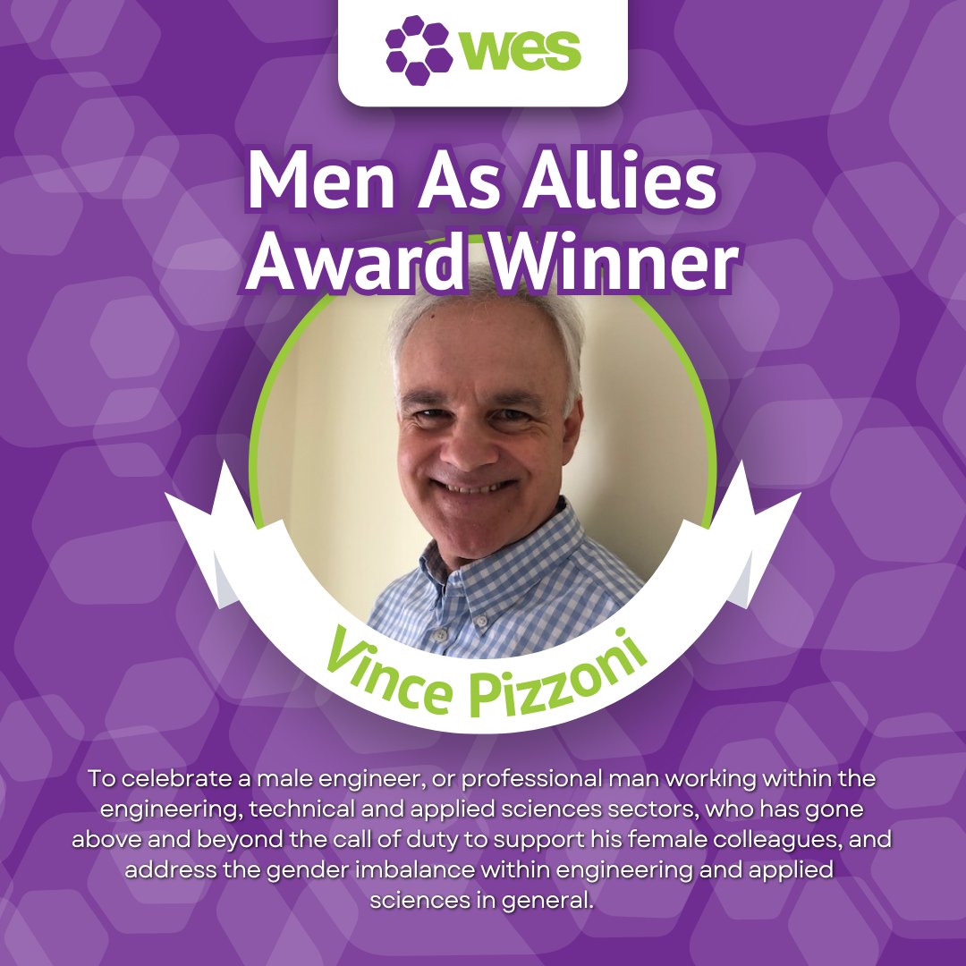 Congrats to Vince Pizzoni, the 2024 Men As Allies Award Winner!

Vince supports over 24 organizations, as a mentor, coach, and trustee. He guides hundreds of women, helping them articulate their value. His dedication stems from a genuine desire to see women thrive in engineering