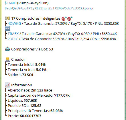 $LAND 

CA:
8eqWQeU9ApuTPEyXEZ2jujZcfX24bV5dcYzU3Ckkpump 

unirse grupo:
t.me/ToroGambles 

bot comprar:
t.me/dogeebot_bot?s…