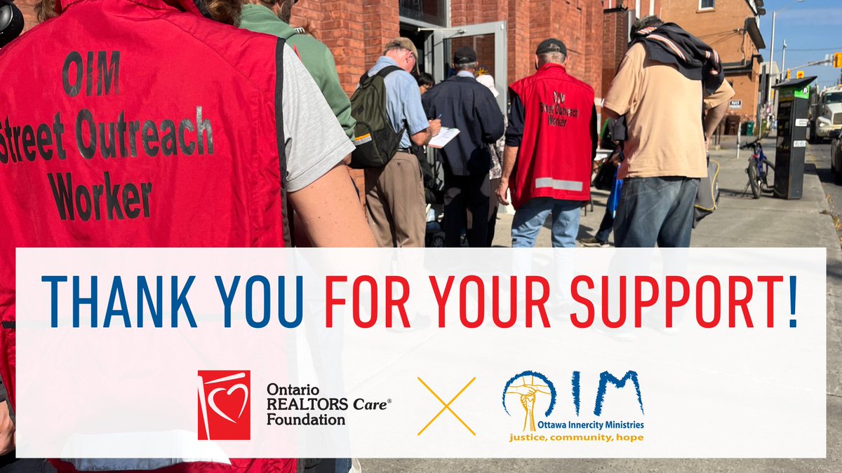 We wish to thank <a href="/ONREALTORSCare/">Ontario REALTORS Care® Foundation</a> for their grant! Their funding supports our various programs and special meals, allowing us to come alongside and support more of our street friends. We’re beyond grateful for their support. Together, we’re making a difference! 💛💙

#OIM #Ottawa