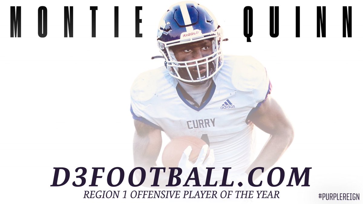 Junior RB Montie Quinn named <a href="/d3football/">D3football.com</a> 𝙍𝙀𝙂𝙄𝙊𝙉 1 𝙊𝙁𝙁𝙀𝙉𝙎𝙄𝙑𝙀 𝙋𝙇𝘼𝙔𝙀𝙍 𝙊𝙁 𝙏𝙃𝙀 𝙔𝙀𝘼𝙍‼️

#PurpleREIGN☔️
