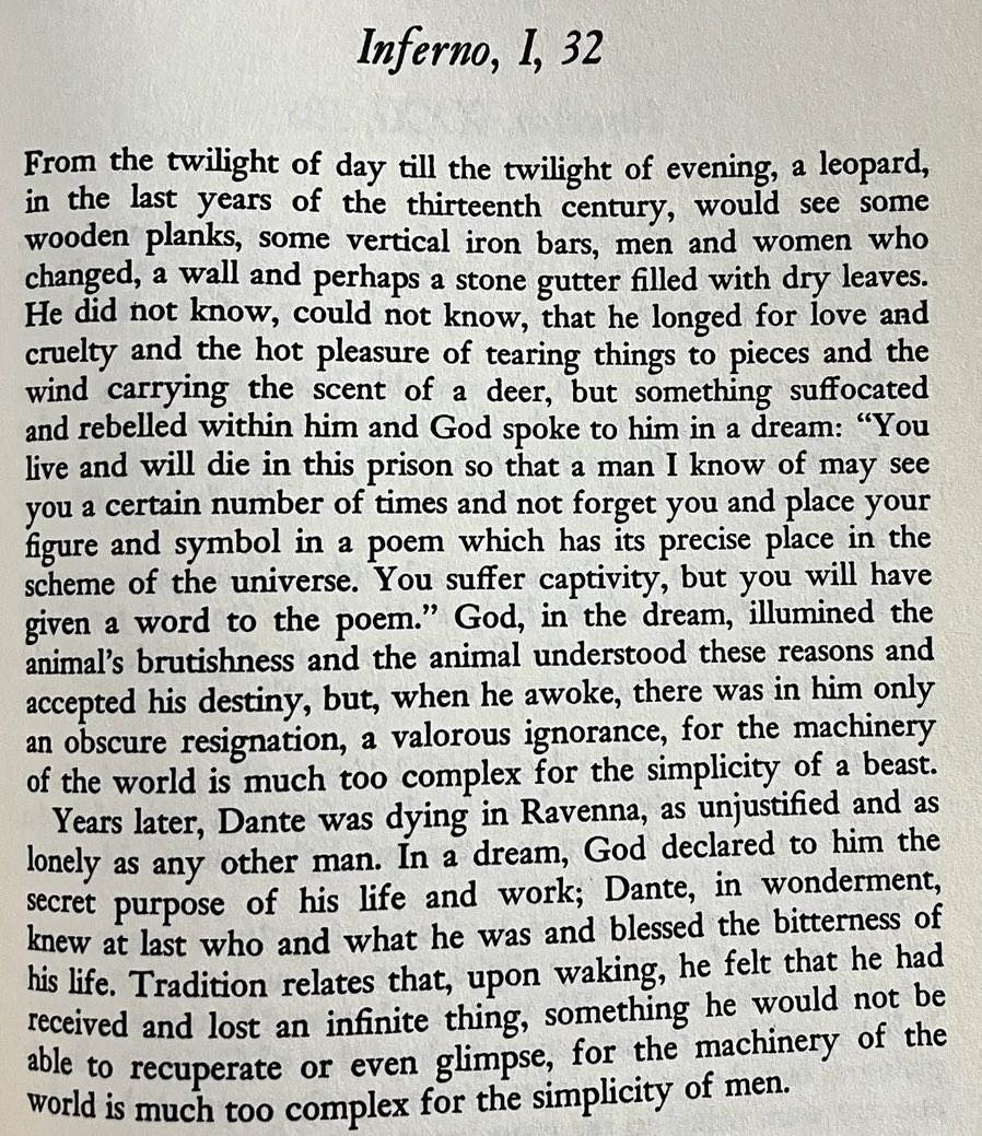 people in sf love to ask me "what do you think your purpose is??" ten minutes after meeting me. i try to relay this two-paragraph borges story to them in response and they usually like that