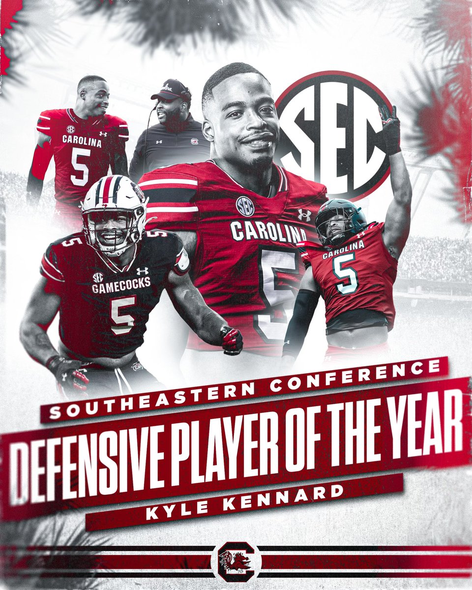 GamecockFB's tweet photo. A force to be reckoned with.

The @SEC Defensive Player of the Year is @KyleKennard1! https://t.co/UNBy1y0ltu