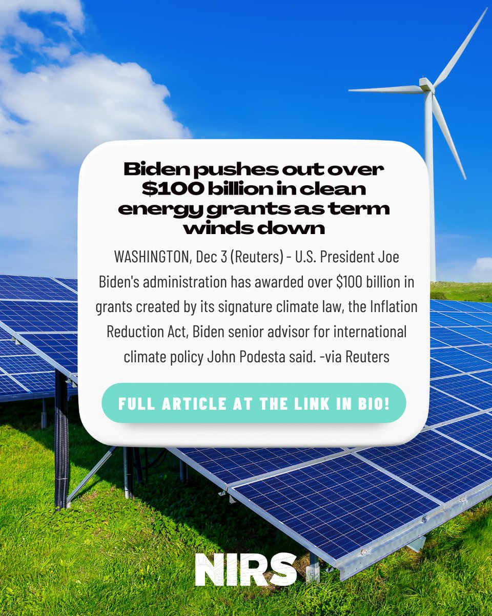 💰🌍 $100 Billion for Clean Energy Milestone Reached!

Read the article reuters.com/sustainability…

#InflationReductionAct #CleanEnergy #ClimateAction #RenewableEnergy #SustainableFuture