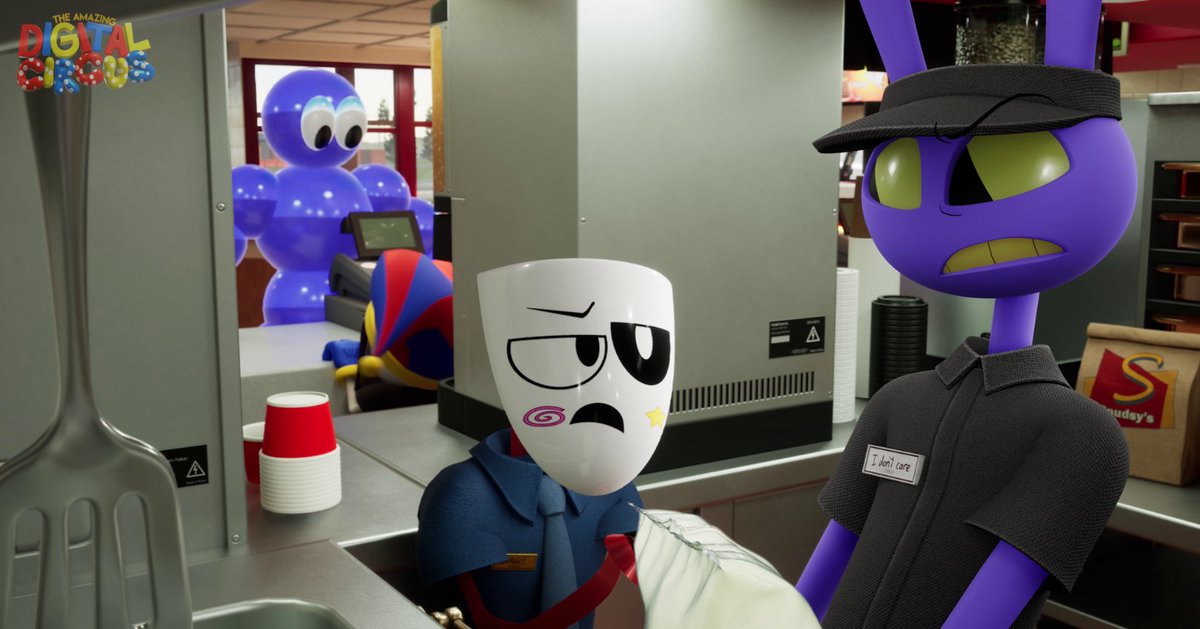 glitch_prod's tweet photo. Manager gangle has no time for slacking off ⚠️ https://t.co/2PsuoxAezX
